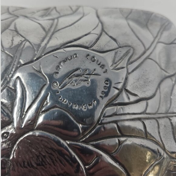 Vintage 1990 Arthur Court Bunny Rabbit Rectangle Sandwich Platter Tray Aluminum - Picture 5 of 6